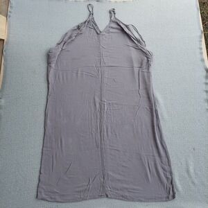 Lovestitch Dress Womens S/M Gray Sleeveless Midi Boho Gauze Braided Straps